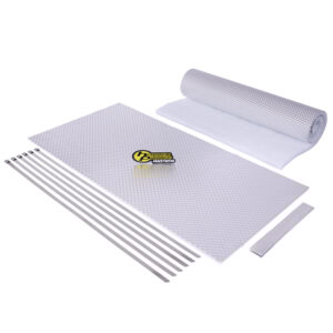 High-temp heat shield kit for protecting fuel tanks from exhaust heat, includes armor wrap, thermal ties, and foil tape