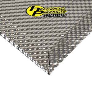 close up of stainless steel heat shield