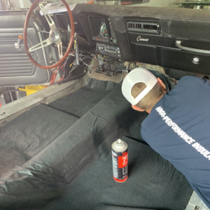black interior heat shield installed 69 Camaro