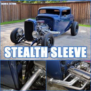 Black basalt heat sleeve installed on a 1932 Ford hot rod