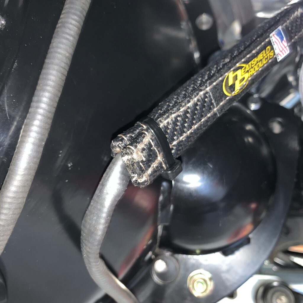 black tie on heat shield sleeve