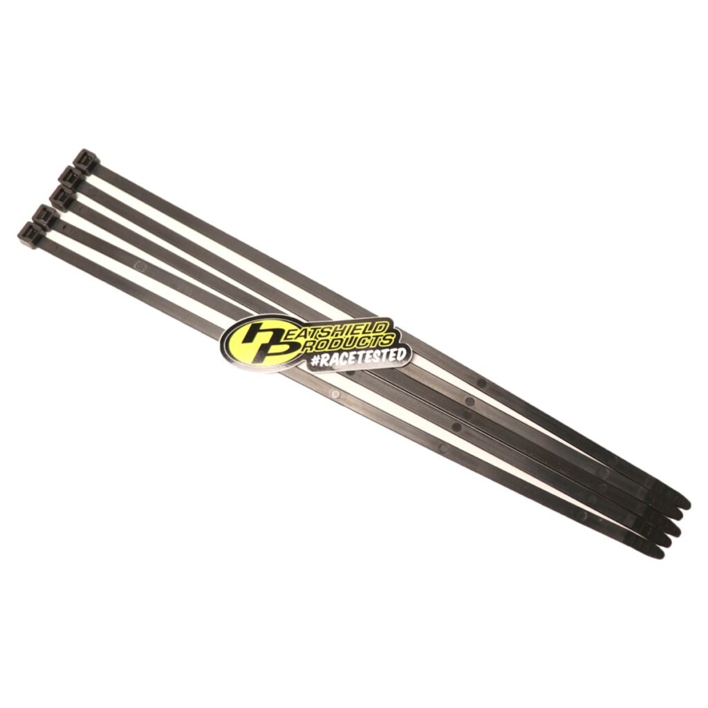 black ties securing wires