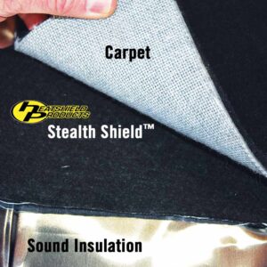 black interior heat shield under carpet