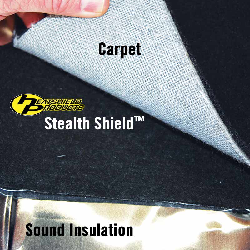 black interior heat shield under carpet