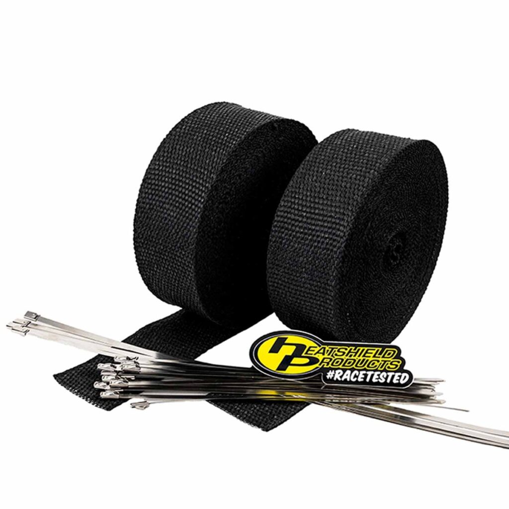 black wrap for exhaust kit with ties