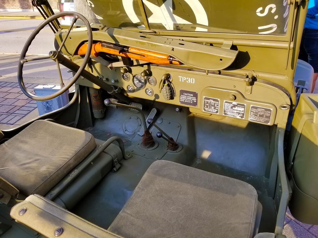 Inside View of Army Jeep's Cabin