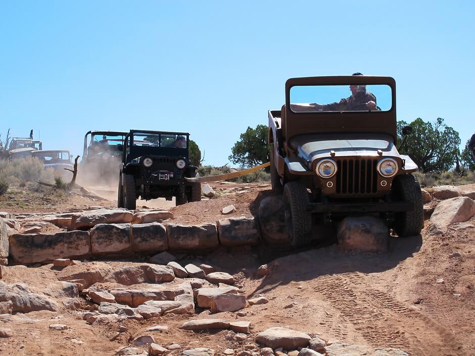Black Jeeps Off-Road Through Moab
