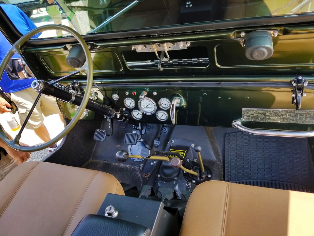 Inside View of Jeep's Passenger Cabin at Car Show