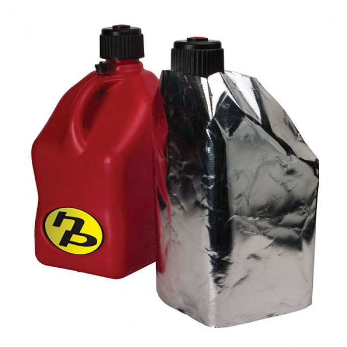 Non-Protected Gas Can Next to Insulation Wrap Installed on Gas Can 