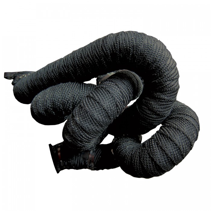 Black Heat Shield Tap Coiled Around Pipes