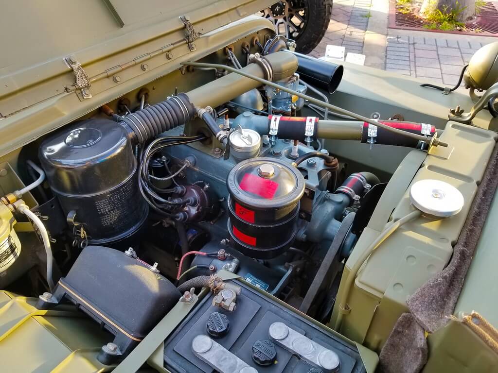 Inside View of Vintage Jeep's Engine