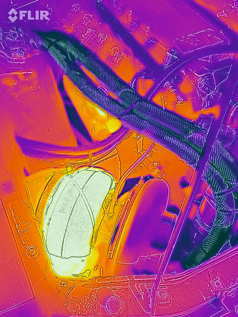 FLIR image of unshielded and uninsulated turbocharger