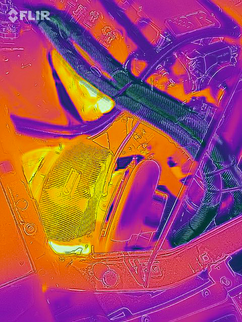 Turbocharger with Heatshield Products Lava Turbo Shield installed FLIR image