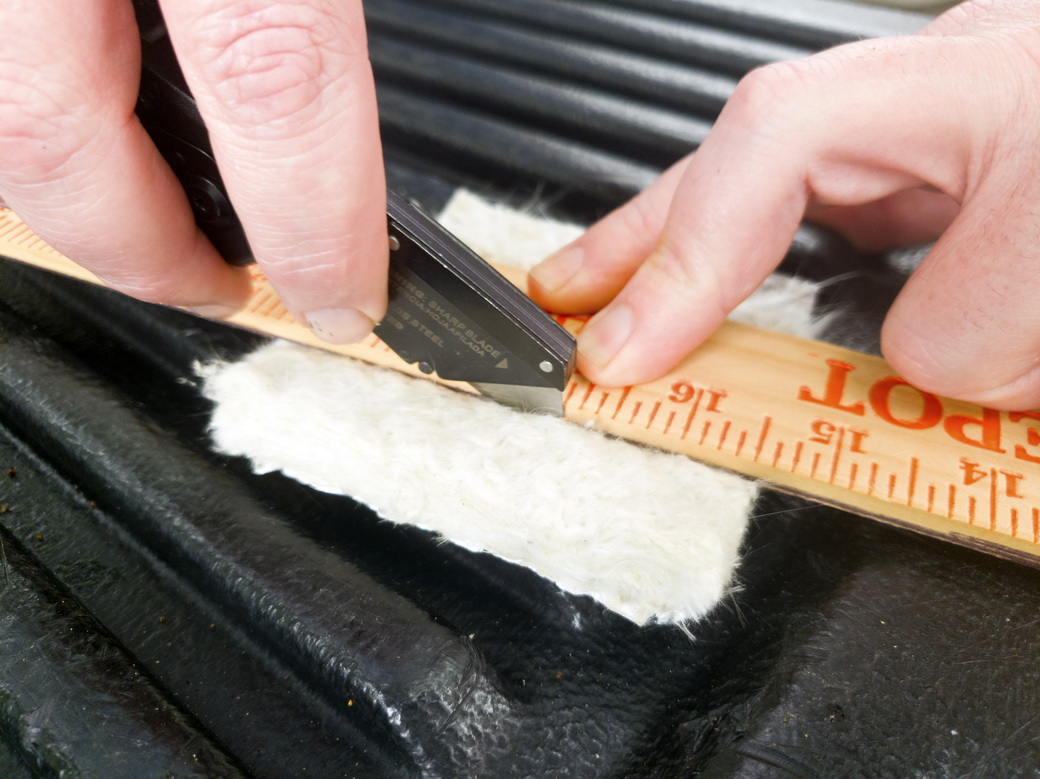 Trimming Heatshield Armor with a razor knife and straight edge
