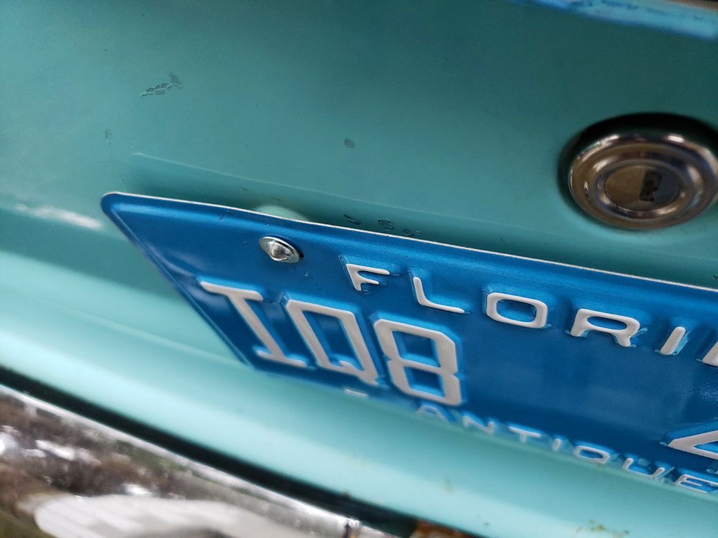 1957 Chevrolet license plate and decklid