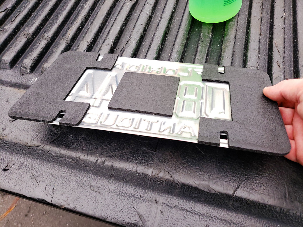 Heatshield Products LP Shield installed on license plate