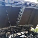 Jeep with volcanic rock shield