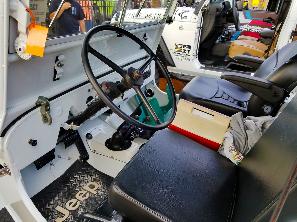 Inside View of Driver's Side Seat in Vintage Jeep 