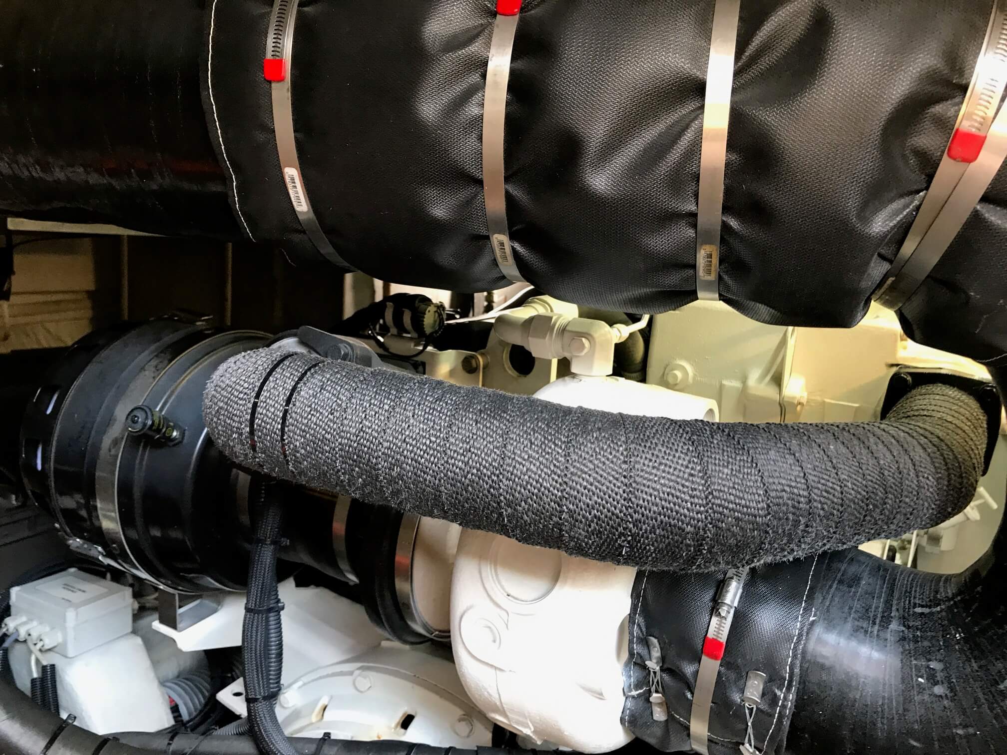 Marine Heat Shield Wrap in Work on Yacht