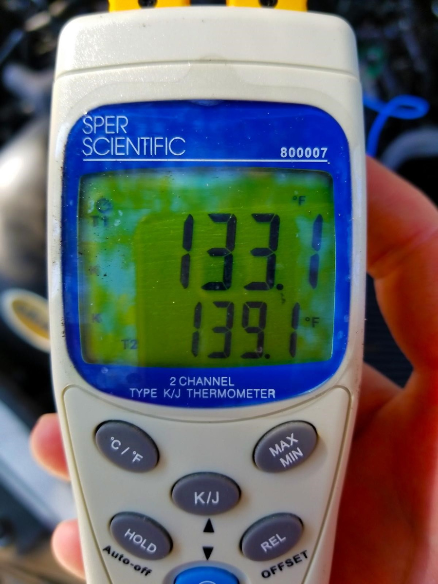 A digital thermometer reads 133.1
