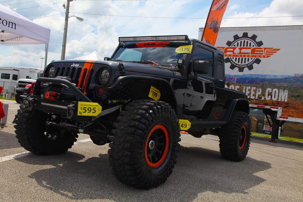Black Jeep with Pick-up Bed at Car Show