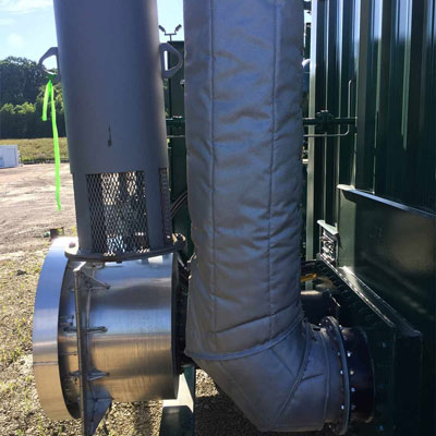 Heat Shield Industrial Heat Shield Jacket applied to an outdoor industrial structure