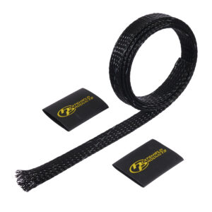 black shield for hoses and wires