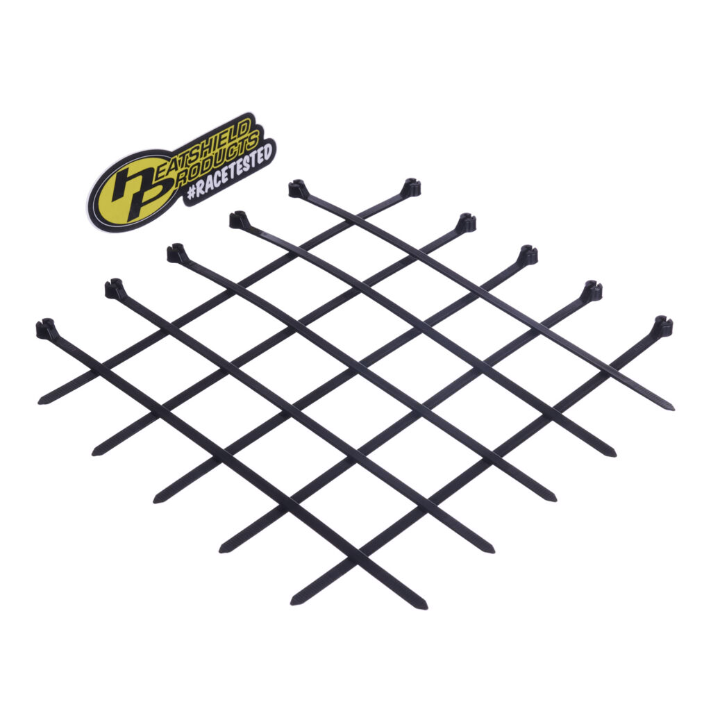 Black steel tooth locking ties for automotive wiring and hose management