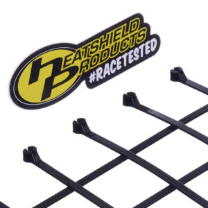 Heavy-duty steel tooth zip ties arranged on a white background