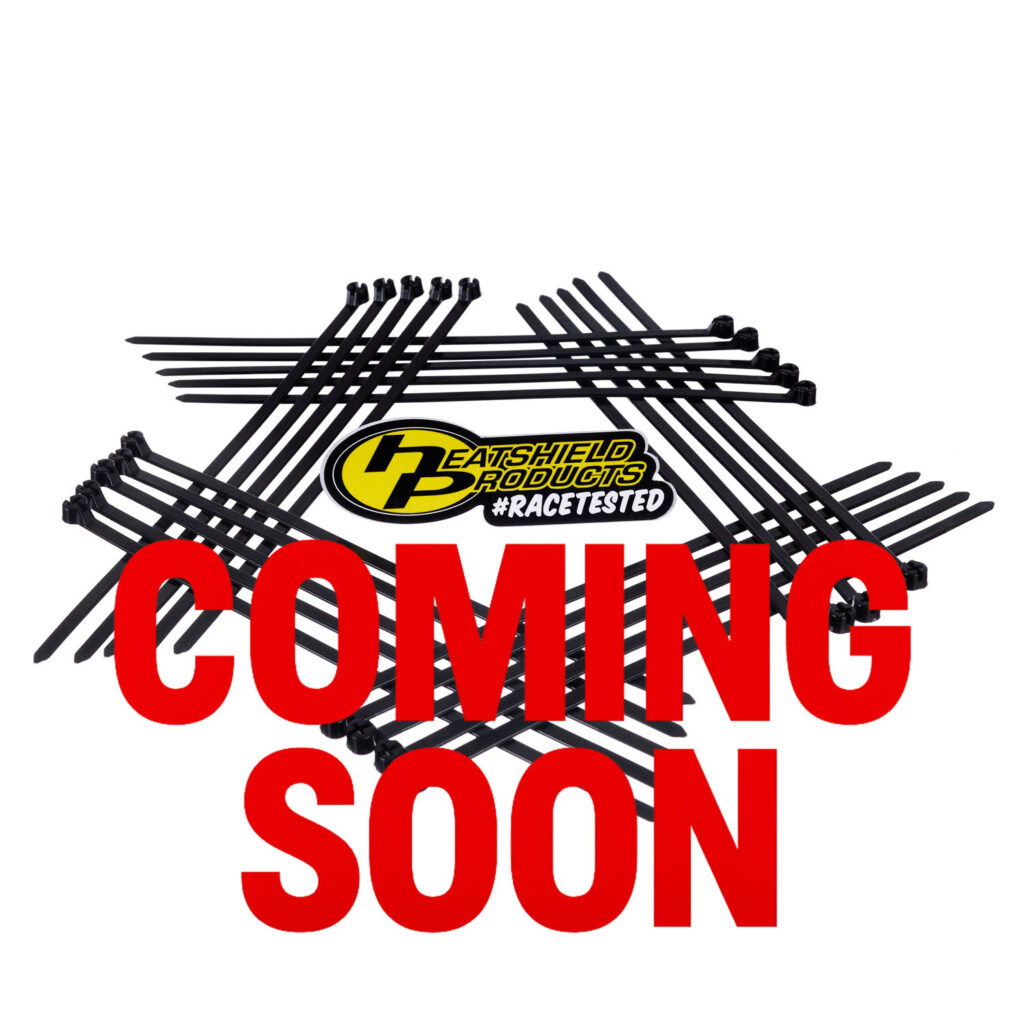 Black Heatshield Products steel tooth locking ties arranged in a star pattern with #RACETESTED logo in the center.
