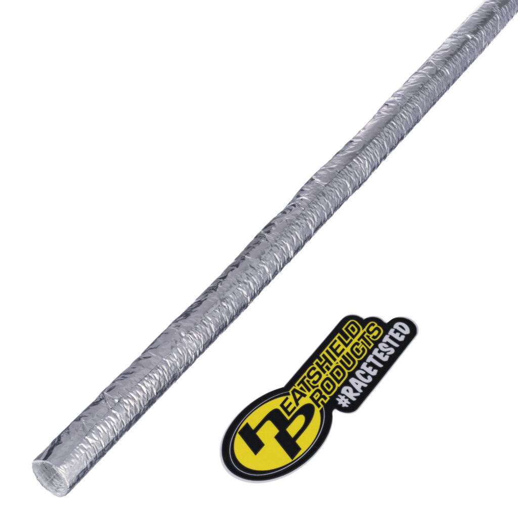 Heatshield Products Thermaflect Tube reflective heat sleeves in assorted sizes, self-wrapping aluminum thermal barrier tubing for protecting hoses and wiring.