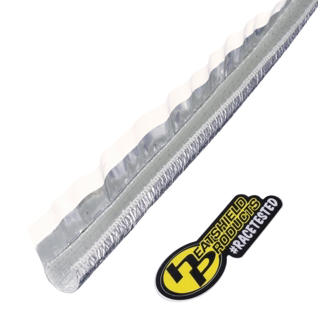 Multiple Thermaflect Tube heat shield sleeves from Heatshield Products, silver reflective wrap-style insulation for safeguarding engine wires and fluid lines.